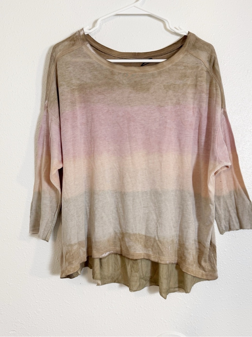 Raquel Allegra Washed Stripe ombré Relaxed Fit Women's Top